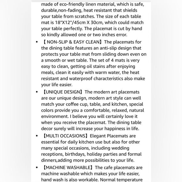 New! Never used! Gorgeous turquoise & gray placemat set! - Picture 7 of 8